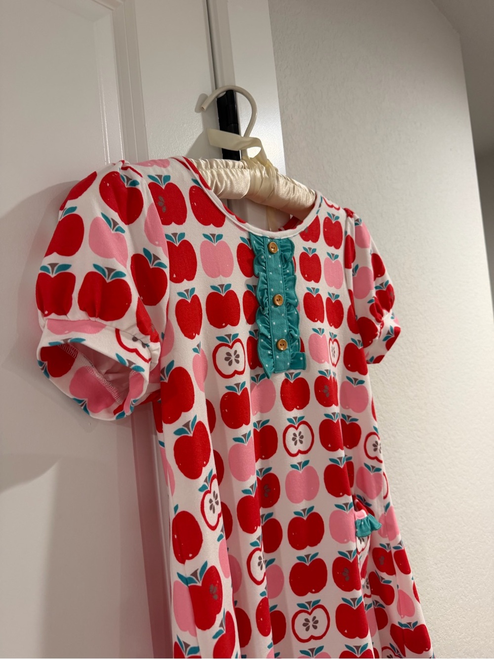 SweetHoney Back to School Girls' Red Apple Dress Set with Shorts Size 10 EUC - Picture 7 of 10